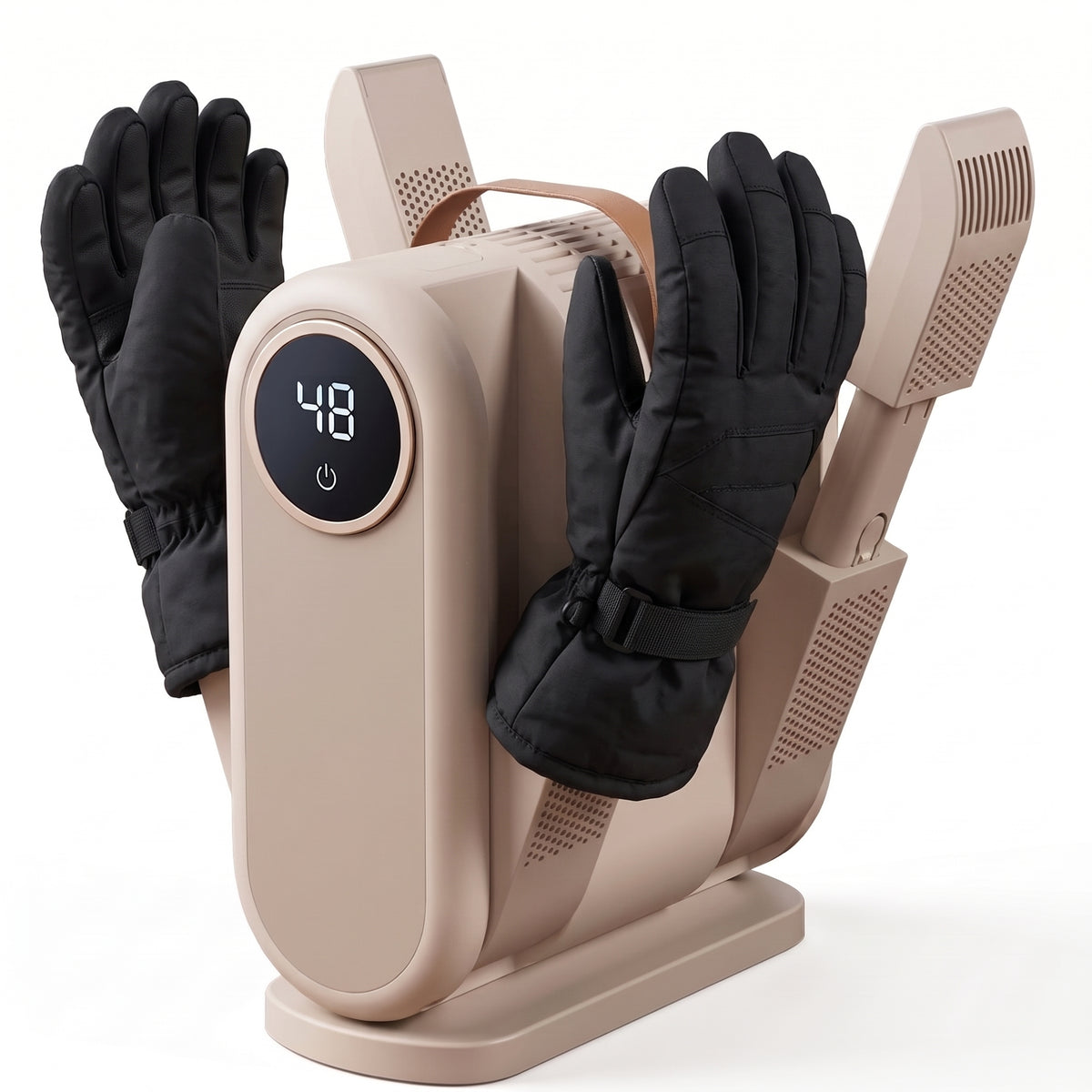 Beige Family dryer drying ski gloves